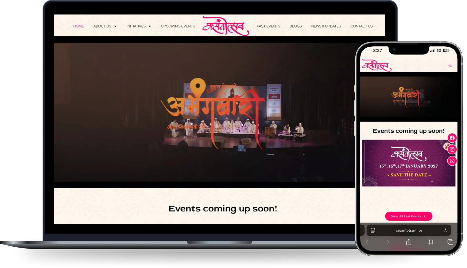 Website Development for Performing Arts in Pune Vasantotsav