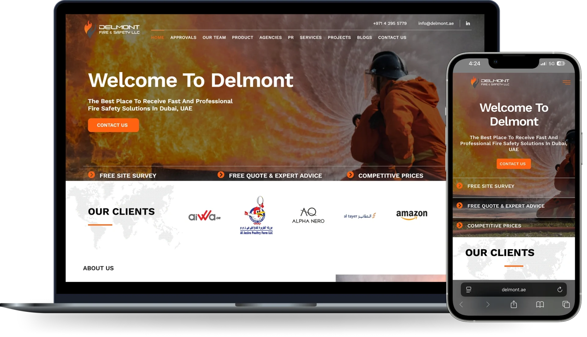Website Development for Fire Protection & Safety Solutions in Dubai – Delmont