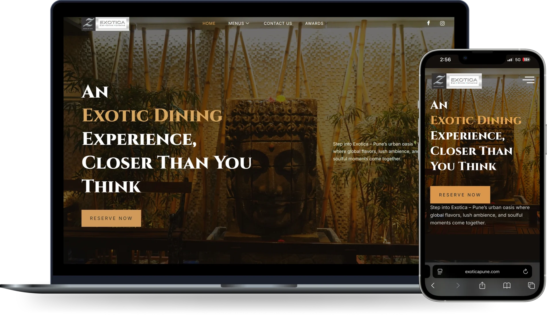 Website Development for Restaurant in Pune Exotica