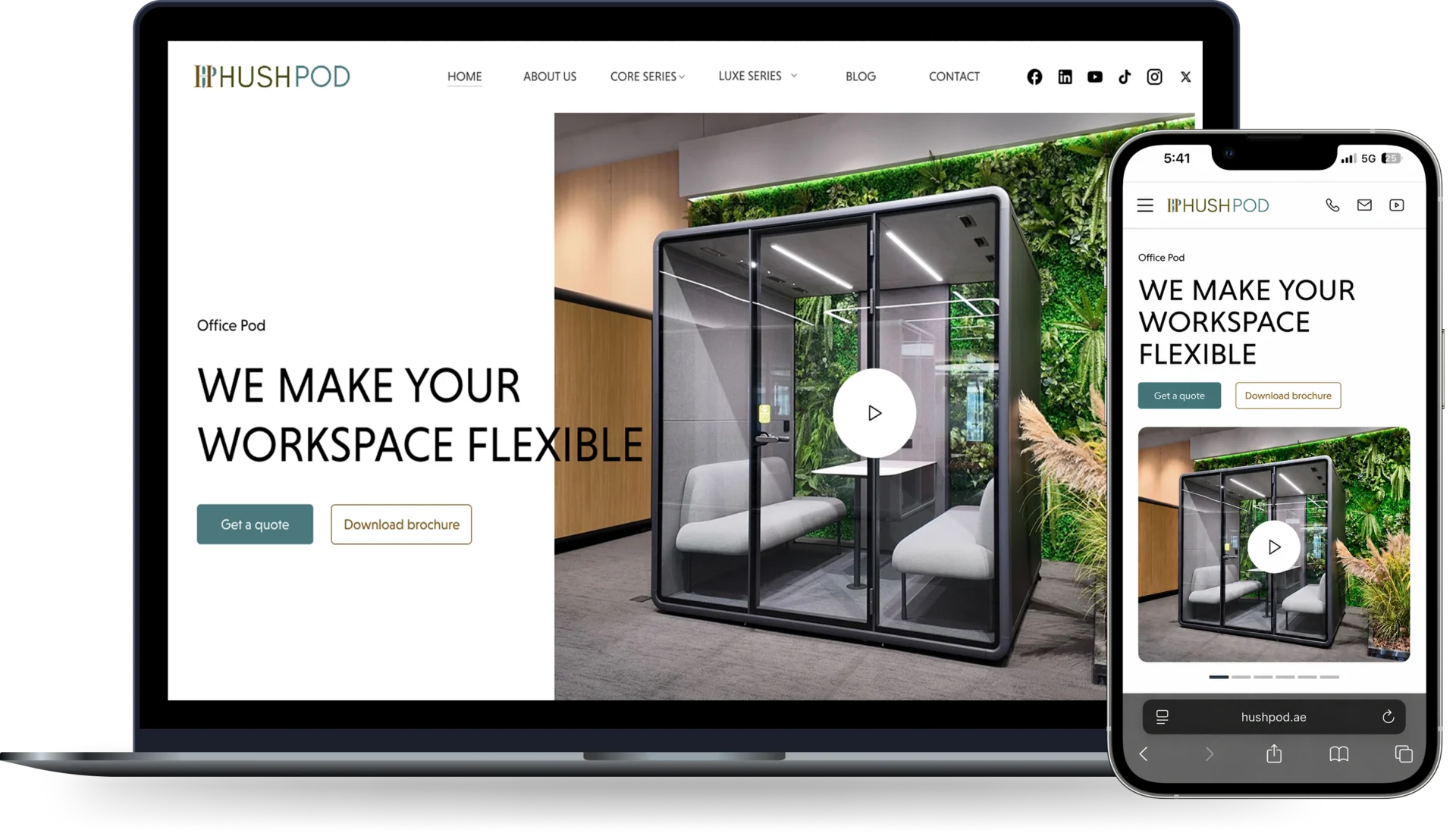 Website Development for Acoustic Office Pods in Dubai – HushPod