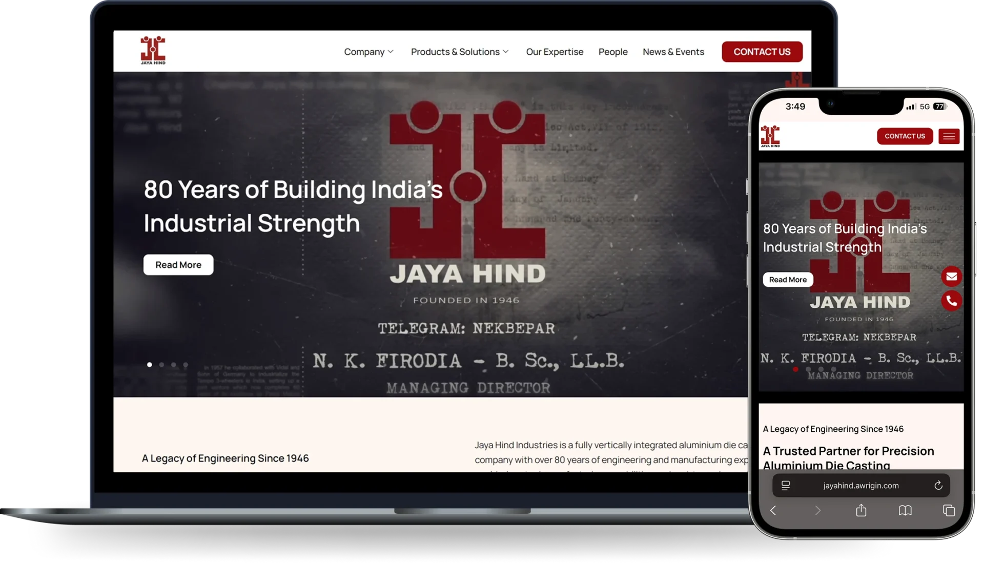 Website Development for Automotive Manufacturing in Pune Jaya Hind Industries
