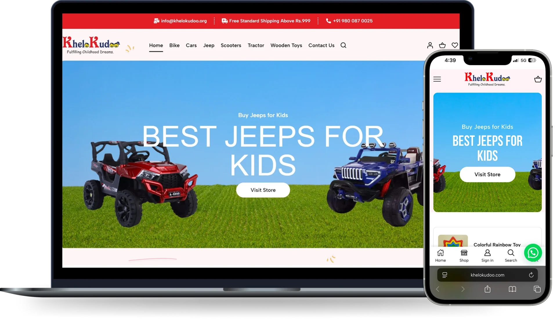 Website Development for Kids Equipment in Nagpur – Khelo Kudoo