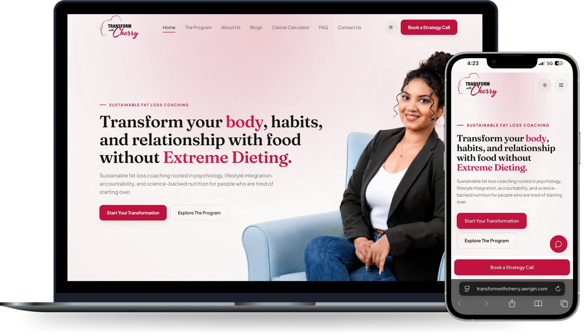 Website Development for Sustainable Fat Loss Coaching in Pune Transform With Cherry