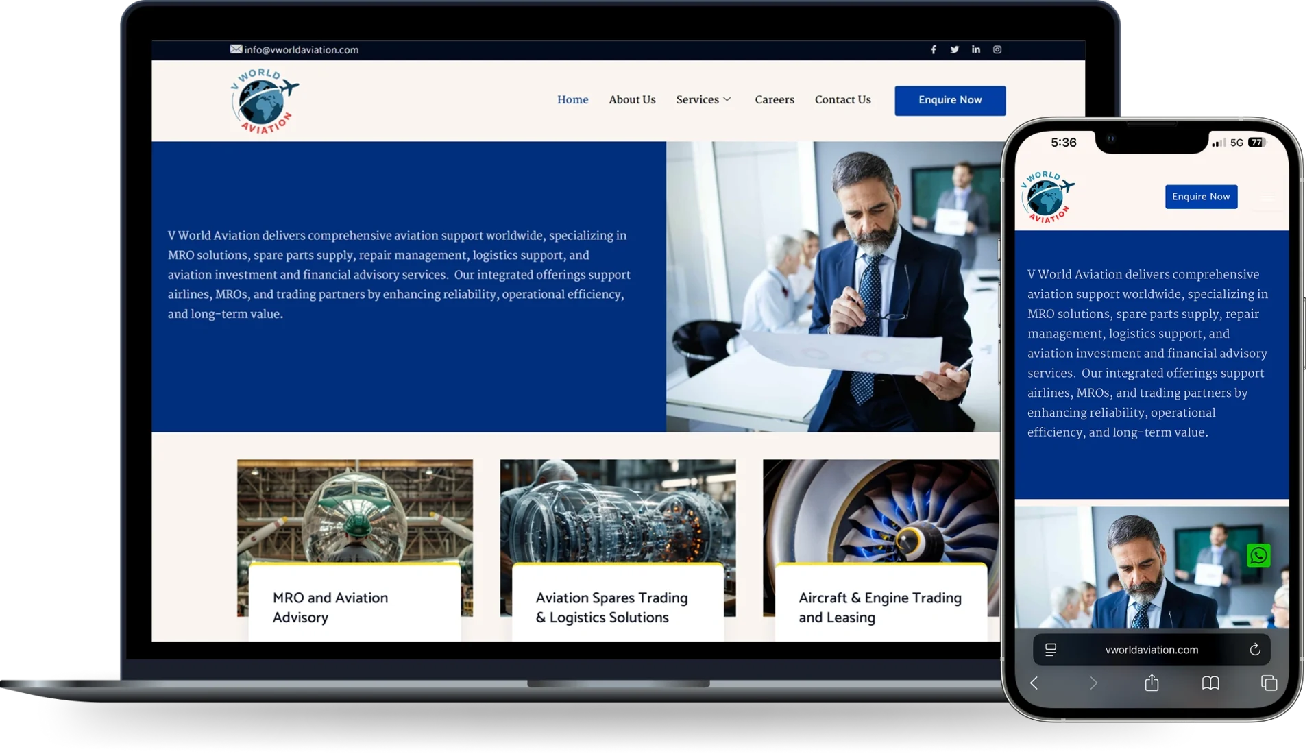 Website Development for Aviation Services in pune